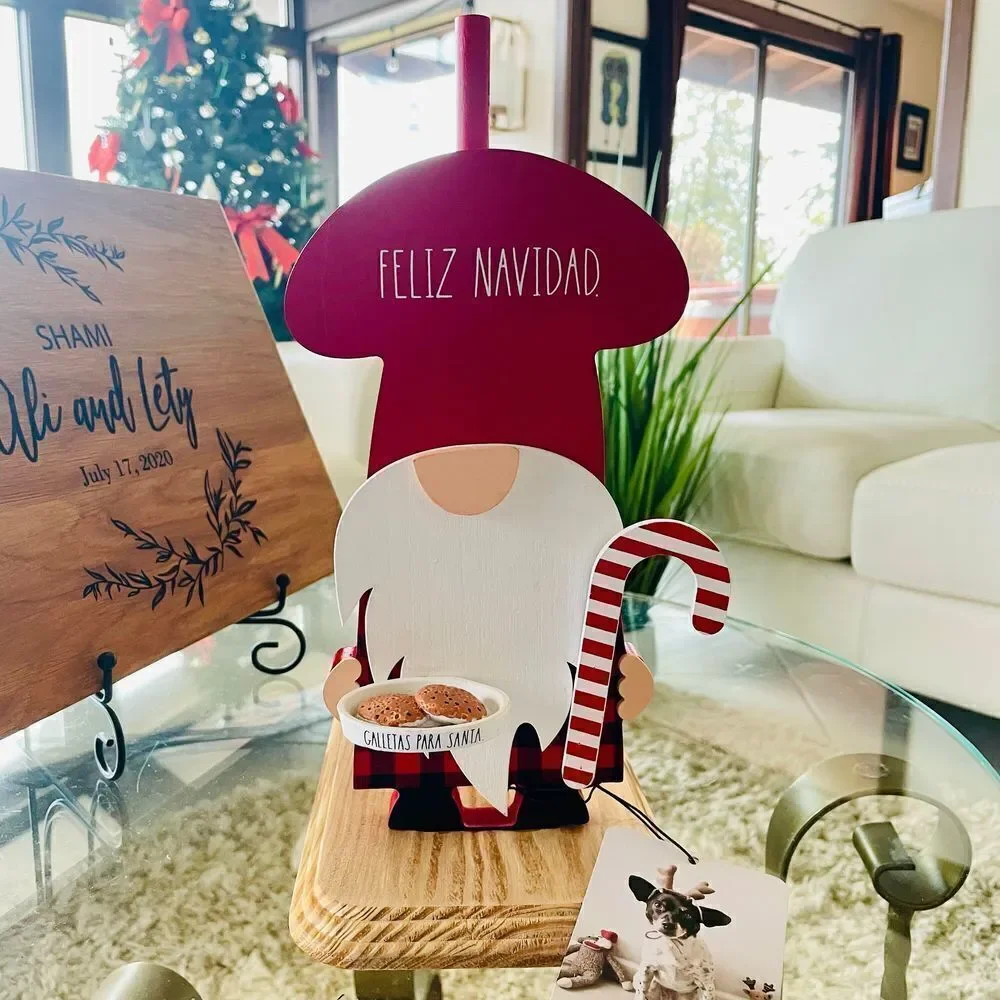 NEW Rae Dunn ‘FELIZ NAVIDAD’ Wooden Gnome Paper Towel Holder